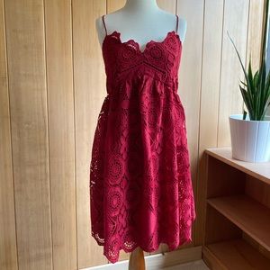 Red Size 12 Maeve Lace Cocktail Dress